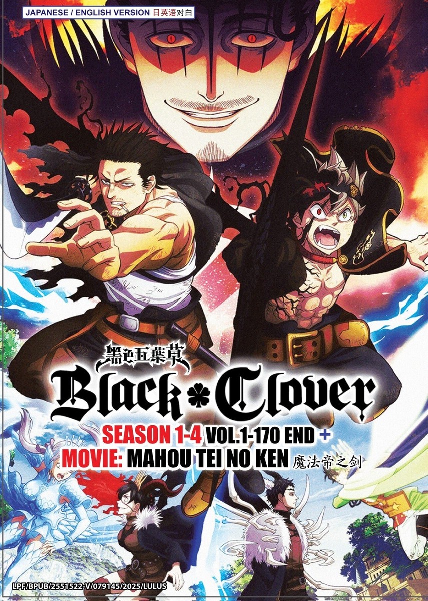 DVD Anime Black Clover Season 1-4 Vol.1-170 End + Movie: Mahou Tei