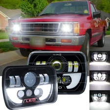 For Mitsubishi Mighty-Max 1983-95 7x6" 5x7" LED Headlight Hi/Lo Beam DRL