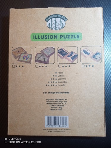 DAL NEGRO - PUZZLE IN LEGNO DI BAMBOO CON DOPPIA ILLUSIONE OTTICA IN 4 SOGGETTI - Foto 3 di 5