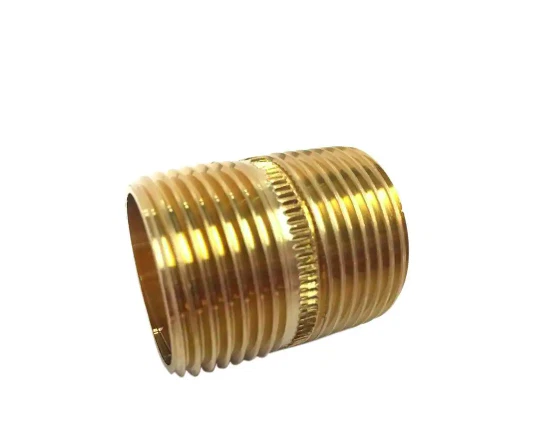 5PK Everbilt LFA-715 Brass Pipe Nipple 1/4 in. x Close MIP Brass Nipple Fitting