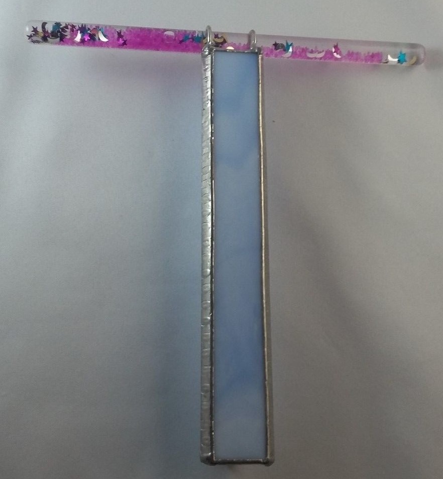 Kaleidoscopes Stain glass with Prismatic Oil Wand Whitish Blue Glass