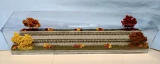 N SCALE 16" DOUBLE-TRACK  DISPLAY CASE- FALL FOLIAGE SCENE FOR ANY N TRAINS