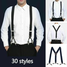 Men Braces Suspender Trouser Belt Y-Back Adjustable Suit Pants Accessories