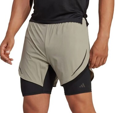 $75...Adidas HIIT HR 2n1 size XL Shorts Grey/Black.