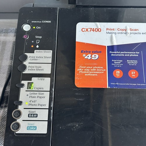 Epson Stylus CX7400 Tested Printer needs ink Scan Print copy - Picture 2 of 8