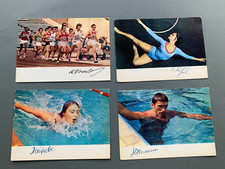 4 rosyjskie intage karty olimpijskie drukowane podpisane 4 karty z autografami 10x15