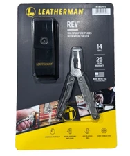 Leatherman Rev Multi-Purpose 14 Tools with Nylon Sheath Made In USA, Pocket Clip