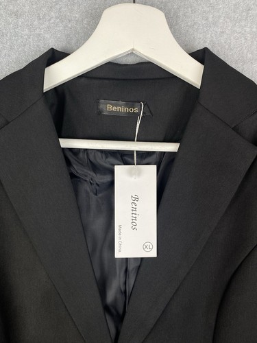 Beninos Women’s XL Black Blazer lined 1 Batton Office Lightweight Jacket - Picture 2 of 8