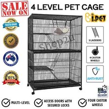 4 Levels Pet Cage Rabbit Hutch Cat Hamster Guinea Pig Ferret Chinchilla House