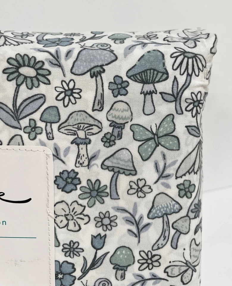 Conjunto de Lençóis London Kaye Caprichoso Floresta Cogumelo Borboleta Cinza/Branco COMPLETO - Imagem 4 de 4