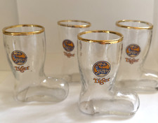 TIGER BEER Four Small Boot Glasses 50Ml 75mm Tall