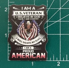 I Am A US Veteran Proud American Sticker Decal Soldier Military Patriot Pride