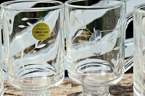 Vintage PRINCESS HOUSE Heritage IRISH COFFEE MUGS Footed #504 Set of 4 New inBox - Picture 8 of 12