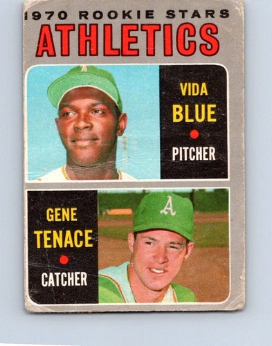 BASEBALL CARD TOPPS 1970 OAKLAND A'S ROOKIE STARS VIDA BLUE GENE TENACE  NO94