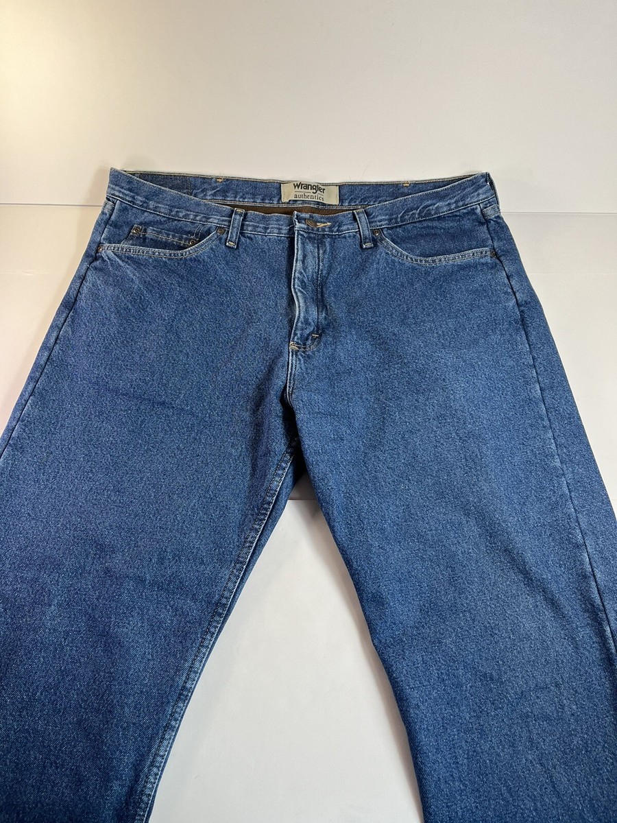 WRANGLER Authentics Med Wash Fleece Lined Denim Blue Jeans A001