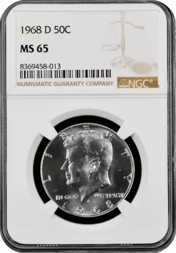 1968-D  KENNEDY  US Half Dollar,   MS65 by NGC,   a SUPERB looking coin!!!!