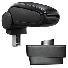 Armlehne Mittelarmlehne Leder Bezug für Skoda Fabia 3 III 2014- Schwarz / Weiß