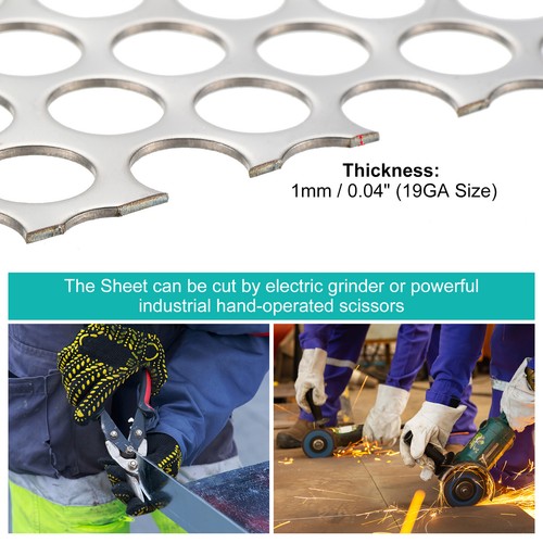 11.8" x 5.9" Steel Perforated Sheet 0.39" Hole 19GA Expanded Mesh Plate Screen - Picture 4 of 6