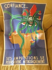 Affiche WWII Propagande CONFIANCE...SES AMPUTATIONS SE POURSUIVENT METHODIQUEMEN