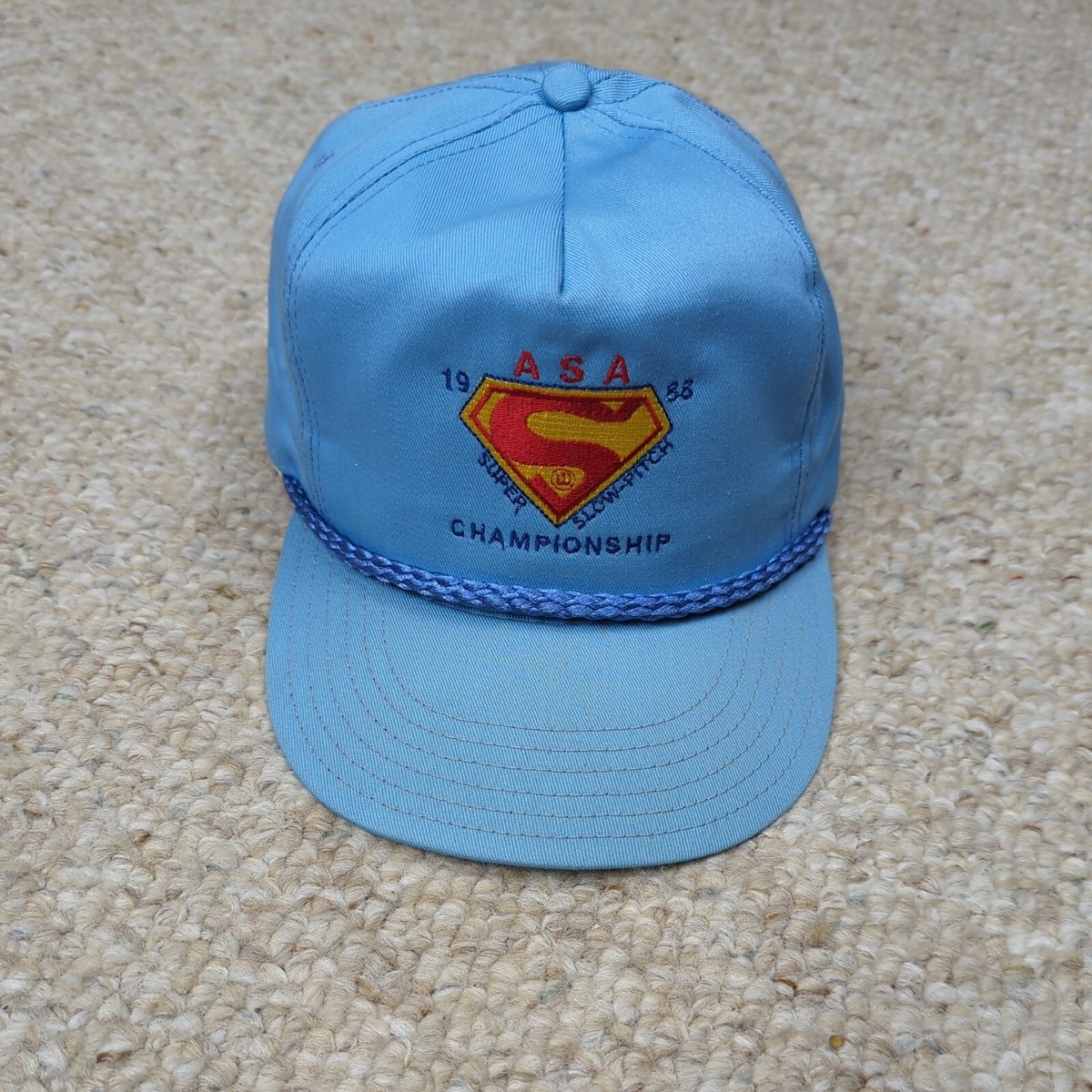 【80s 】ベースボールキャップ　トレフォイル　台湾　vintage Vintage 80s ASA Super Slowpitch Softball Championship Hat