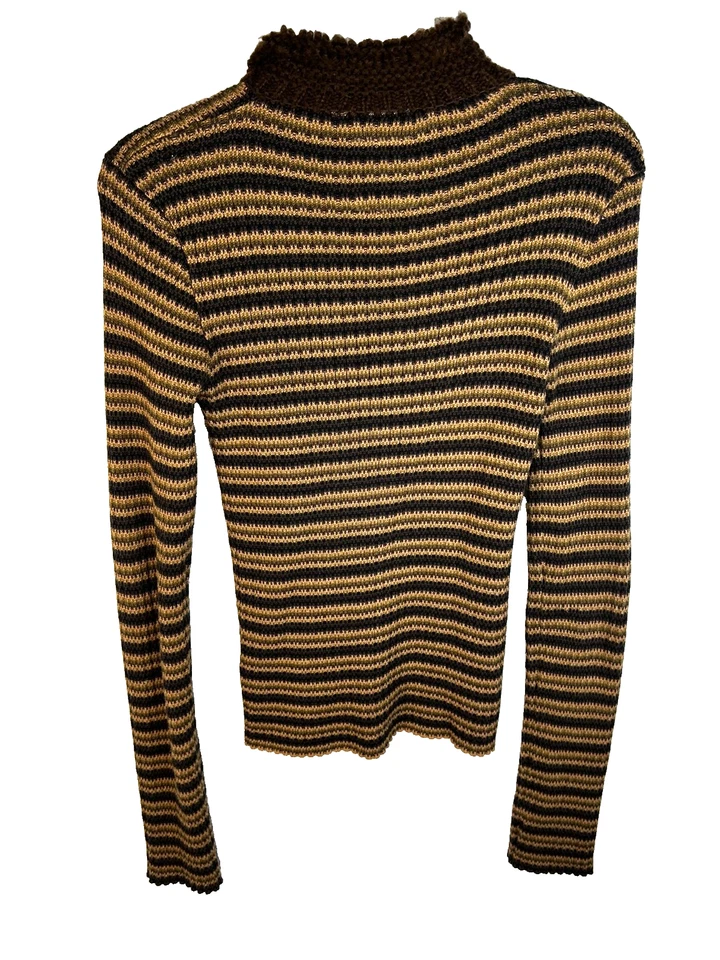 Cárdigan Suéter Unif Para Mujer Marrón Cacao Rayas Manga Larga Cremallera Completa Med. Nuevo con etiquetas Foto 3 de 4