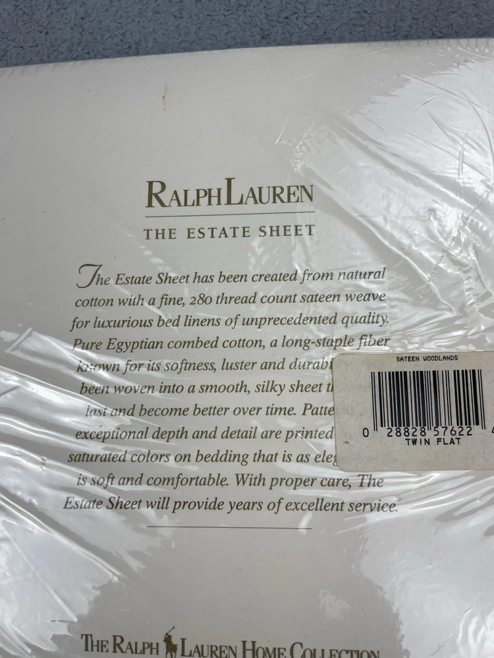 Lençol Ralph Lauren The Estate duplo plano floresta verde algodão egípcio acetinado - Imagem 3 de 4