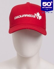 RRP€175 DSQUARED2 Gabardine Baseball Cap One Size Red Distressed Peak Logo