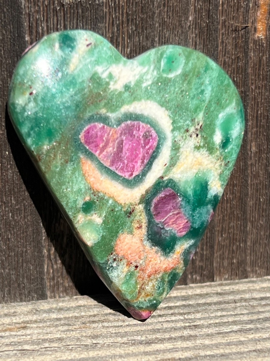 Ruby Fuchsite Heart Cabochon