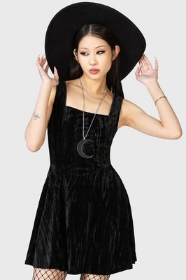 KILLSTAR Minikleid - Evetta Samt Hexe Goth Gothic Alternative