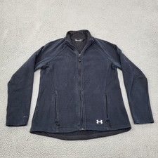 Under Armour ColdGear Fleece Jacket Womens Small Blue Fitted Full Zip Pockets