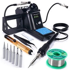 926 III 60W Digital Display Soldering Iron Station Kit w 2 Helping Black
