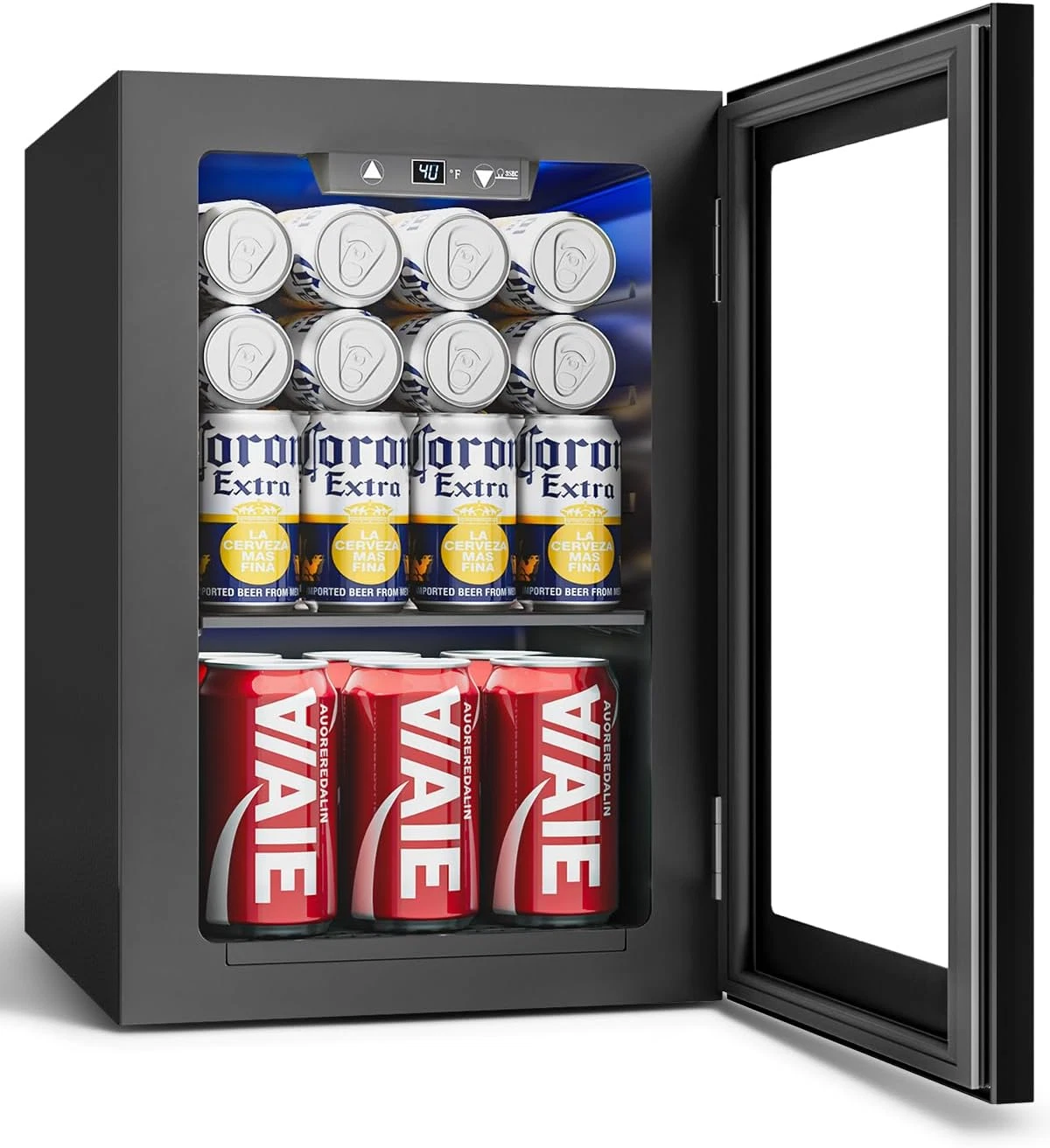 Mini Beverage Fridge Wine Cooler 0.6 Cu Ft 24 Can LED Touch Dorm Office Bar Quie
Opens in a new wind