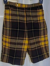 Vintage Grants Plaid High-Waisted Wool Walking Shorts Twee XS Womens 60s 70s