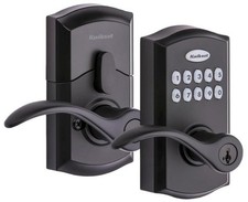 Kwikset SmartCode 955 10-Button Backlit Keypad Lever Lock - Matte Black