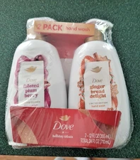 DOVE 2 PACK HAND WASH FROSTED PLUM BERRY & GINGER BREAD DELIGHT 2-12OZ BOTTLES