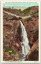 Vintage Bear Creek Falls Postcard on Million Dollar Highway Colorado