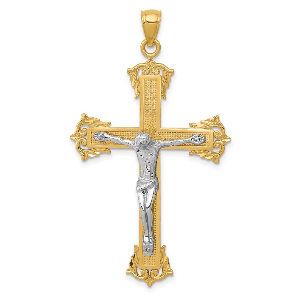 10k Two-tone Gold Crucifix Pendant L-50 mm, W-28 mm 3.51gm