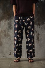 Valentino Garavani 2015SS Blue Silk Floral Trousers 