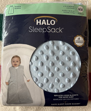 HALO SLEEPSACK "BLUE PLUSHY DOTS VELBOA". Ages 6 - 12 months. NEW IN PACKAGE 