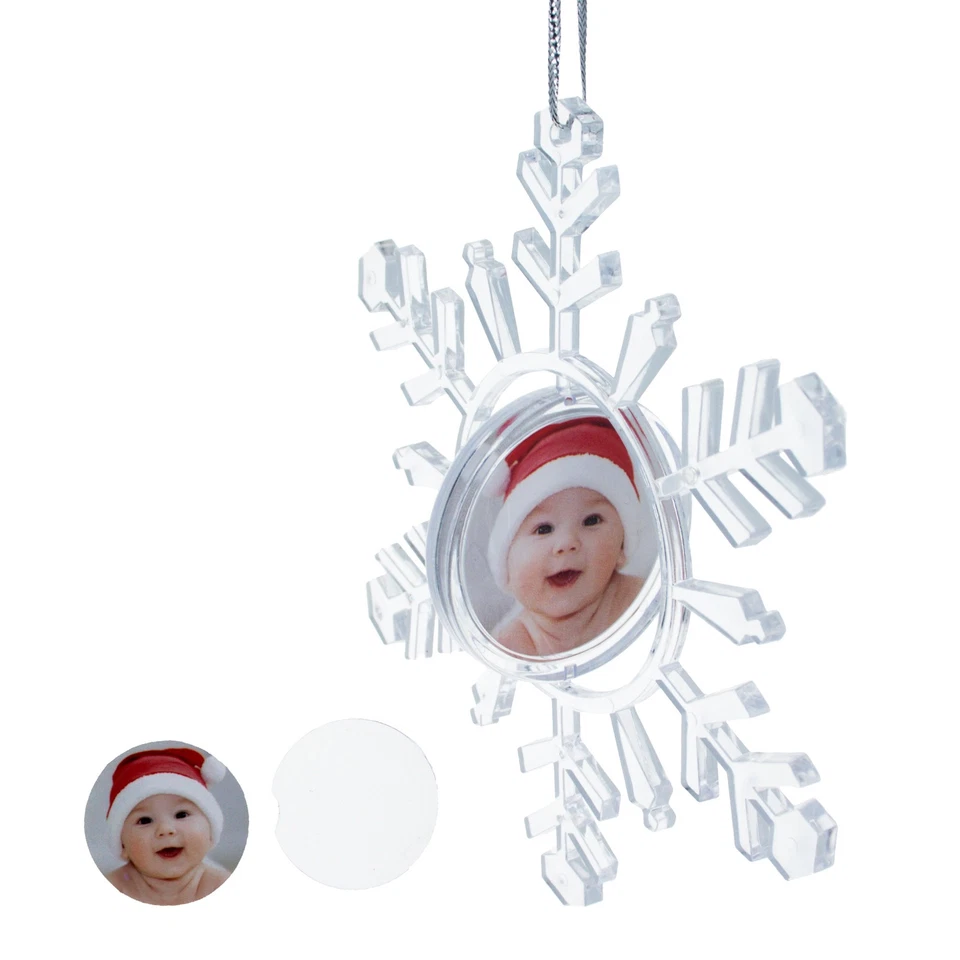 Clear Plastic Snowflake Frame Ornament - Image 2 of 2