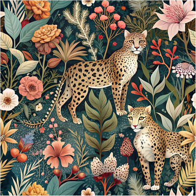 Forest Peel and Stick Wallpaper Floral Jungle Leopard Animal Forest Removable St