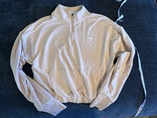 Gymshark Women  s Small Pink Long Sleeve Quarter Zip Shirt