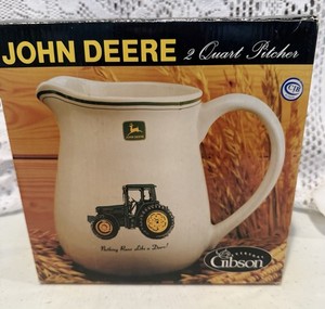 John Deere 2-Quart Pitcher by Gibson. In Box. Discontinued Collectible. Vintage.