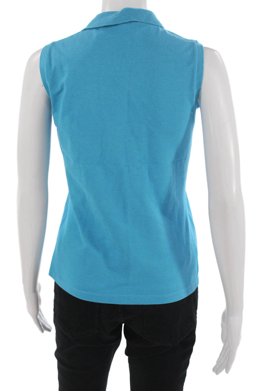 Lacoste Womens Basic Polo Blue Collared Sleeveles… - image 3