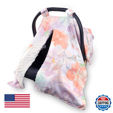 HNHUAMING Baby Car Seat Cover Infant Canopy Multi-Use Nursing Cover Purple Flora