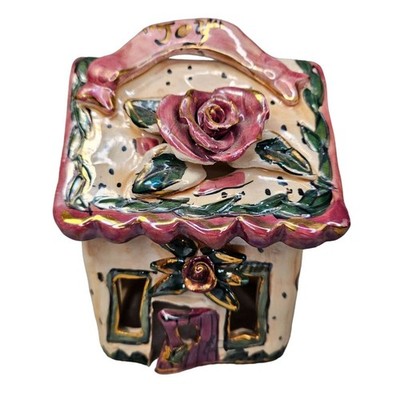 Blue Sky Clayworks Joy House Roses Candle Tealight Heather Goldminc Vtg READ