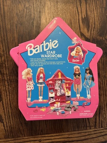 Mattel 1996 Barbie Vintage Clothes Star Shaped Storage Carrying Case