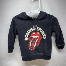 Kids Rolling Stones Black Wash Hoodie Long Sleeve Toddler Baby Size 12M