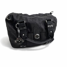 Kipling Black Nylon Shoulder Bag Monkey Charm Crossbody Handbag 11x7.5