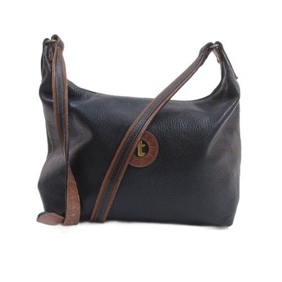 a.testoni Leather Shoulder Bag Black 8.7in x 8.7in AB Condition